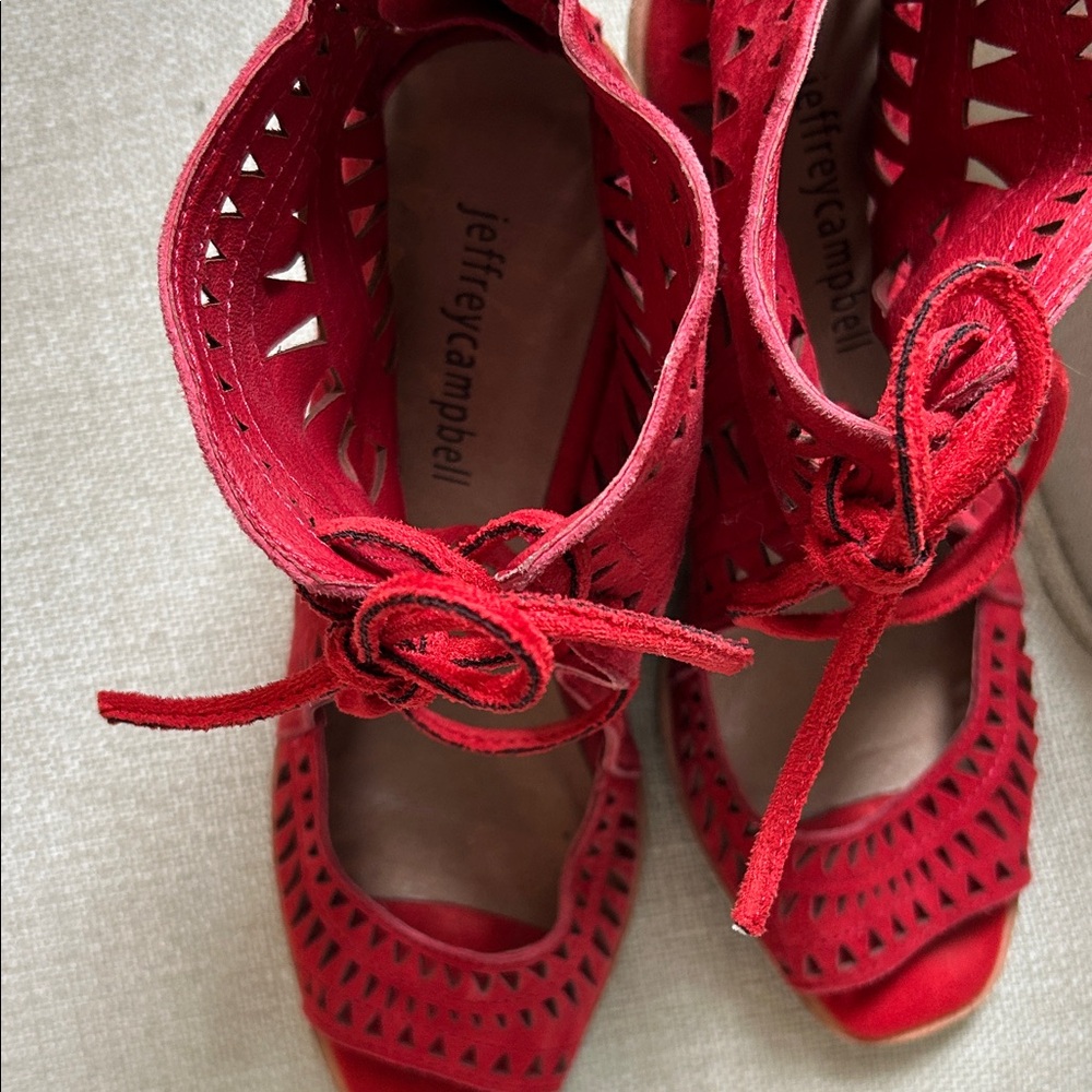 Jeffrey Campbell Red Cutout Heels